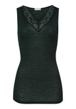 Celeste Wool And Silk Lace Trim Tank Top | Dark Malachite 70816-2709