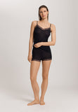 Woolen Lace Lace Trim Wool And Silk Camisole | Black 70827-019