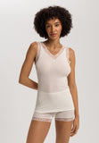 Woolen Lace Lace Trim Wool And Silk Tank Top | Misty White 70828-2123