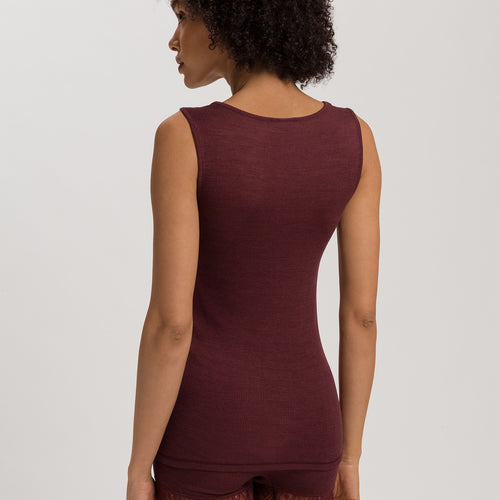 Woolen Lace Lace Trim Wool And Silk Tank Top | Vivid Brown 70828-2421