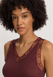 Woolen Lace Lace Trim Wool And Silk Tank Top | Vivid Brown 70828-2421