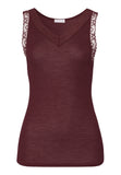 Woolen Lace Lace Trim Wool And Silk Tank Top | Vivid Brown 70828-2421