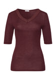 Woolen Lace Lace Trim Wool And Silk Top | Vivid Brown 70829-2421