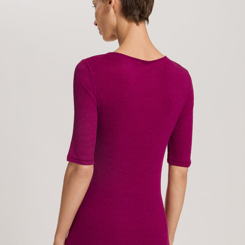 Woolen Lace Lace Trim Wool And Silk Top | Pink Tourmaline 70829-2473