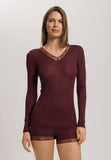 Woolen Lace Lace Trim Wool And Silk Top | Vivid Brown 70830-2421