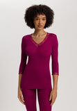 Woolen Lace Lace Trim Wool And Silk Top | Pink Tourmaline 70831-2473
