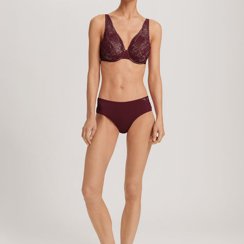 Lilith Lace Trim Hi-Cut Briefs | Vivid Brown 70841-2421