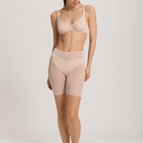 Smooth Illusion Semi-Transparent Tulle Bike Shorts | Beige 70846-274