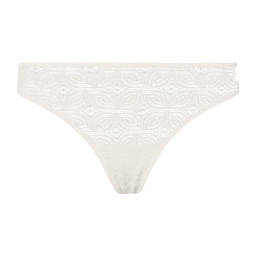 Ruby Geometric Lace Thong | Misty White 70854-2123