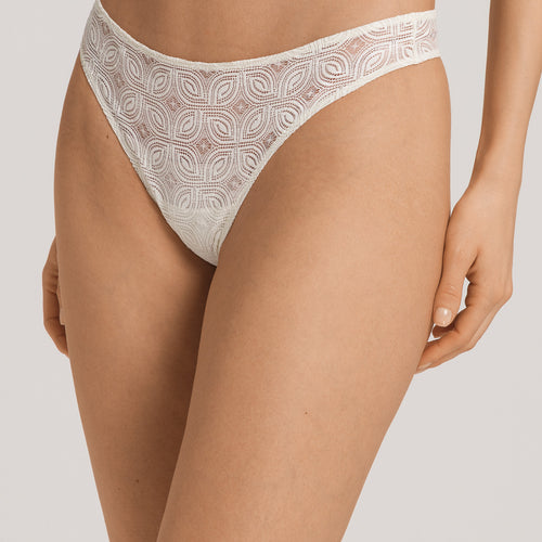 Ruby Geometric Lace Thong | Misty White 70854-2123