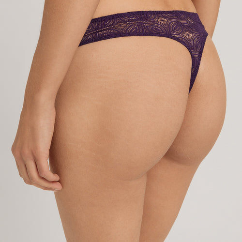 Ruby Geometric Lace Thong | Amethyst 70854-2431