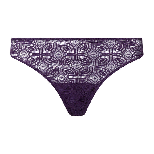 Ruby Geometric Lace Thong | Amethyst 70854-2431