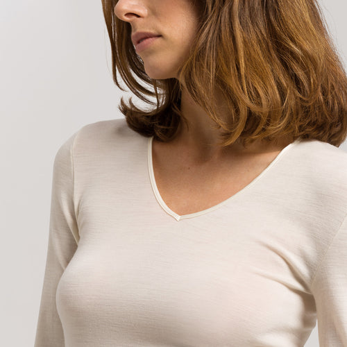 71418 Woolen Silk W Long Sleeve Shirt - 795 Cygne