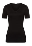 71603 Cotton Seamless Short Sleeve Top - 019 Black