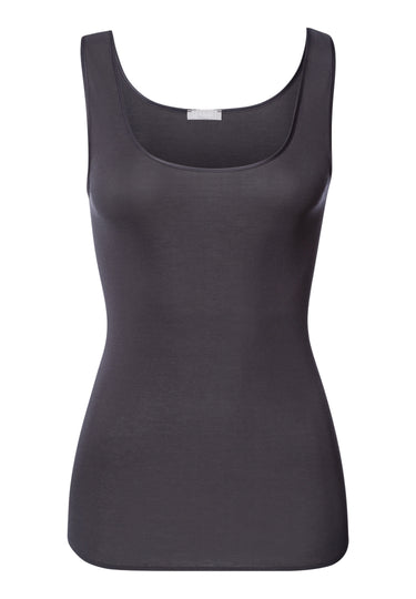 Cotton Seamless Round Neck Cotton Tank Top | Black Pearl 71604-2183