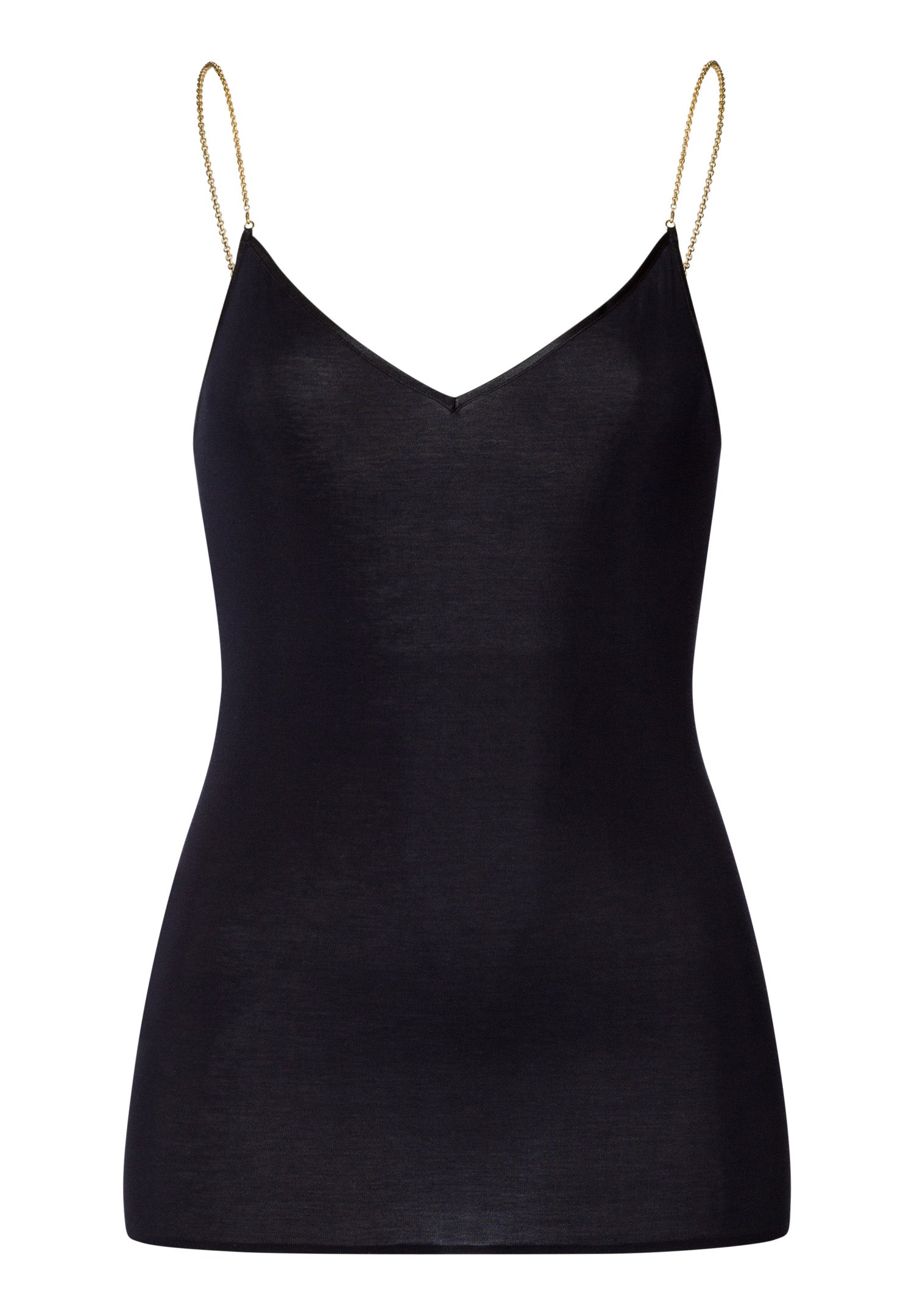 Cotton Seamless Cotton Camisole With Jewelry Strap | Black 71613-019