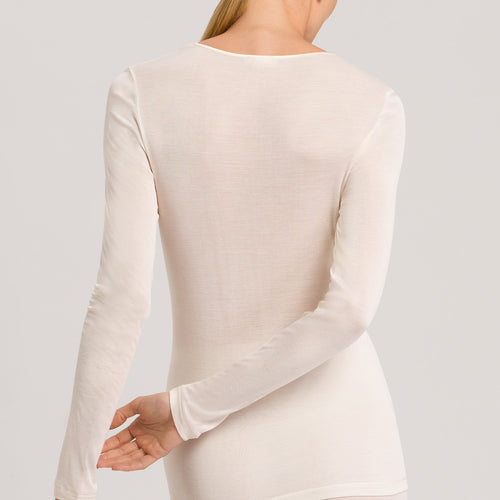 71719 Pure Silk Long Slv Shirt - 116 Pale Cream
