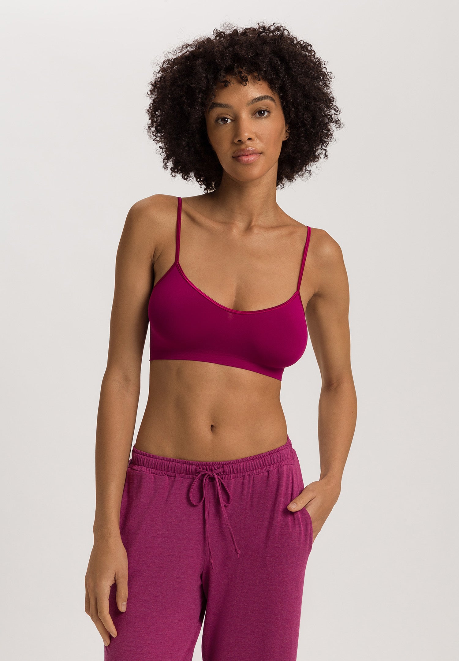 Touch Feeling Spaghetti Crop Top | Pink Tourmaline 71824-2473