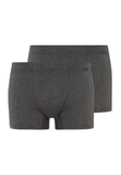 73079 Cotton Essentials 2 Pack Boxer Brief With Covered Waistband - 1092 Coal Melange
