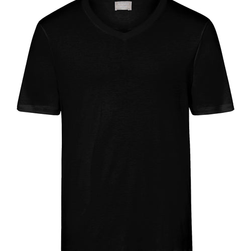 73173 Sea Island Cotton Short Sleeve V-Neck - 019 Black