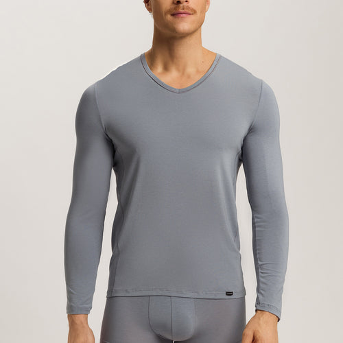 Natural Function Tencel™ And Cotton Fitted V-Neck Top | Cliff Grey 73187-2680