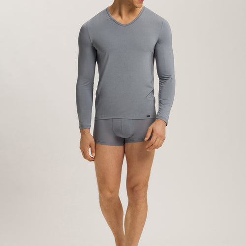 Natural Function Tencel™ And Cotton Fitted V-Neck Top | Cliff Grey 73187-2680