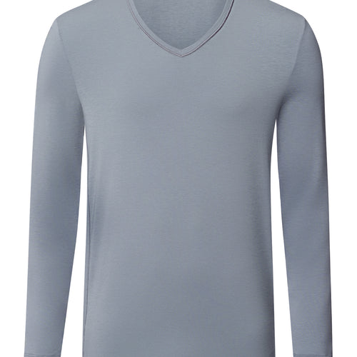 Natural Function Tencel™ And Cotton Fitted V-Neck Top | Cliff Grey 73187-2680