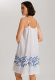 Liz Cotton Spaghetti Chemise With Embroidery 100cm | White 74795-101