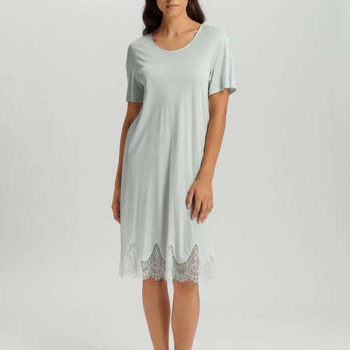 Melia Scalloped Lace Round Neck Nightgown | Ice Flow 74802-2577