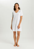 Cotton Silk V-Neck Cotton Nightgown | White 74814-101