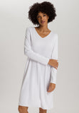 Cotton Silk V-Neck Cotton Nightgown | White 74815-101