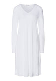 Cotton Silk V-Neck Cotton Nightgown | White 74815-101