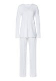 Cotton Silk V-Neck Cotton Pajama Set | White 74816-101