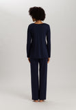 Cotton Silk V-Neck Cotton Pajama Set | Deep Navy 74816-1610