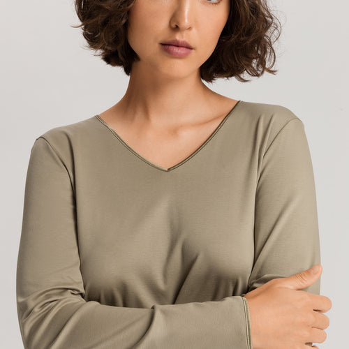 Cotton Silk V-Neck Cotton Pajama Set | Silver Sage 74816-2651