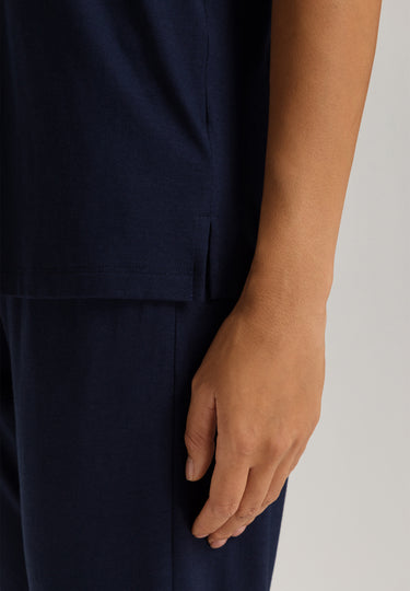 Sleep And Lounge Relaxed V-Neck Top | Deep Navy 74842-1610