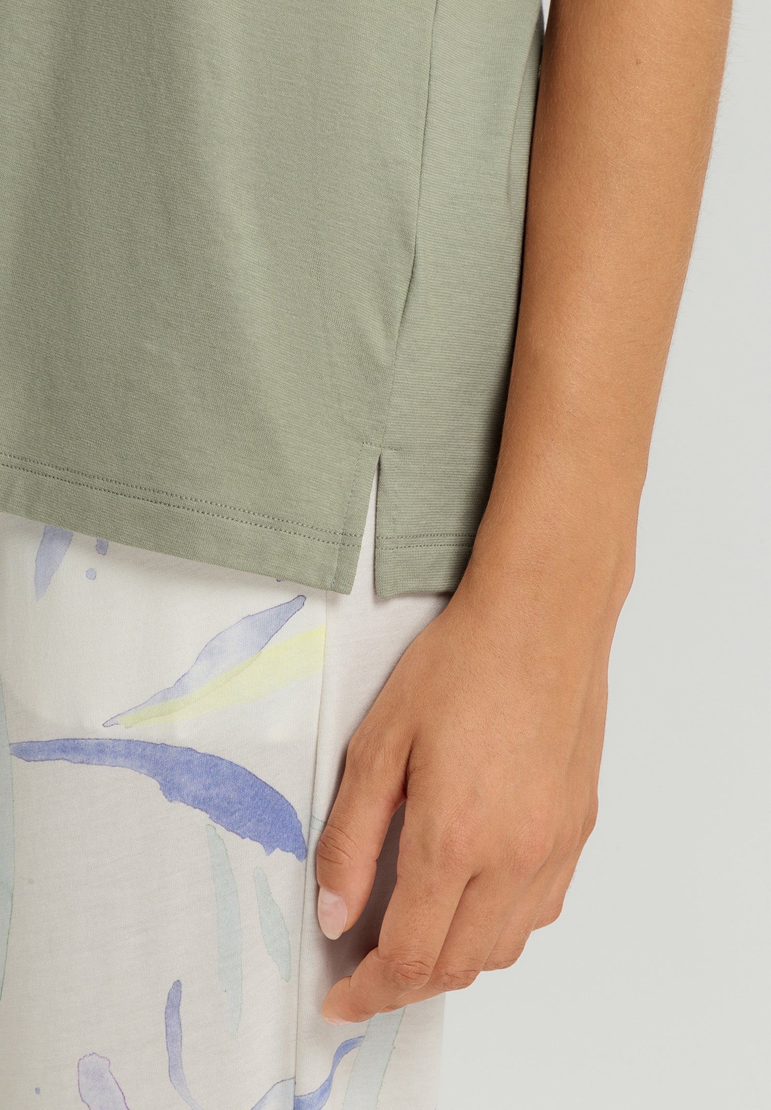 Sleep And Lounge Relaxed V-Neck Top | Crystal Green 74842-2732