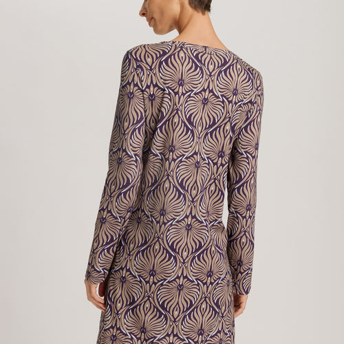 Sleep And Lounge Long Sleeve Nightgown 95cm | Amethyst Damask 74847-3049