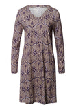 Sleep And Lounge Long Sleeve Nightgown 95cm | Amethyst Damask 74847-3049