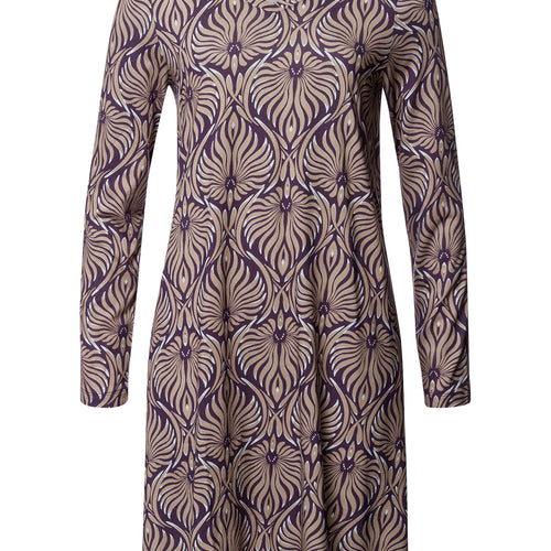 Sleep And Lounge Long Sleeve Nightgown 95cm | Amethyst Damask 74847-3049
