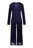74887 Eva Long Sleeve Cropped Pajama - 2621 Evening Blue