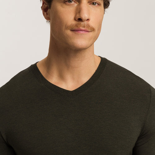 Casuals Soft V-Neck T-Shirt | Earthy Ink Melange 75035-3044