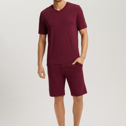 Casuals Soft V-Neck T-Shirt | Carbernet Melange 75035-3045