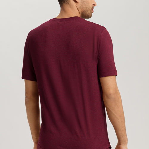 Casuals Soft V-Neck T-Shirt | Carbernet Melange 75035-3045