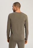 75036 Casuals L/Slv Shirt V-Neck - 1267 Dark Elmwood Melange