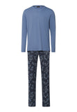 Night And Day Cotton Pajama Set | Aqua Ink Leaves 75111-3025