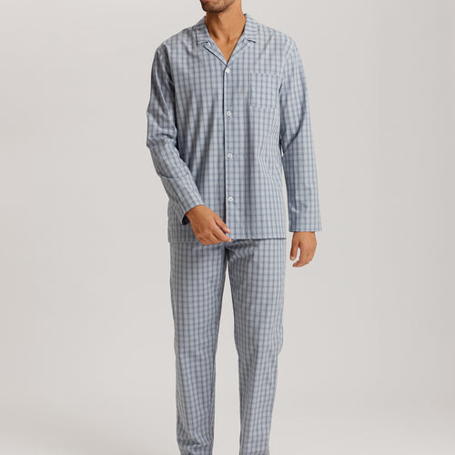 Night And Day Woven Cotton Pajama Set | Sea Breeze Check 75115-3017