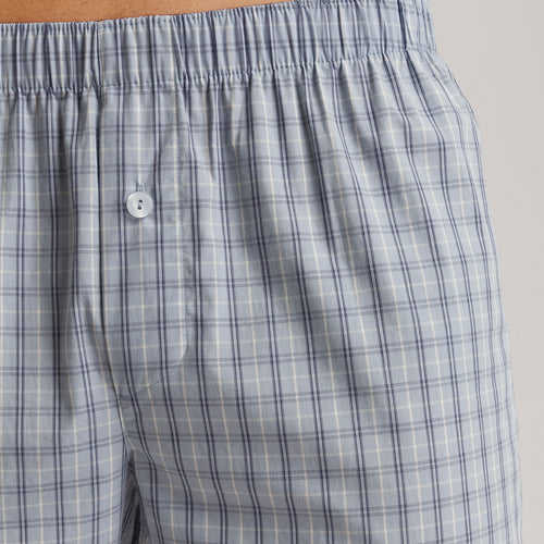 Night And Day Woven Cotton Pajama Set | Sea Breeze Check 75115-3017