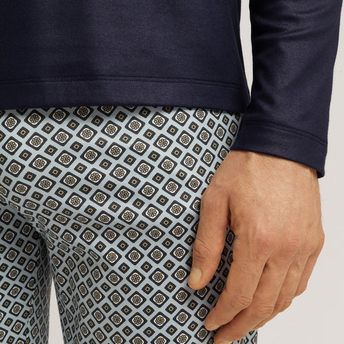 Night And Day Cotton V-Neck Pajama Set | Grey Gems Print 75462-3071