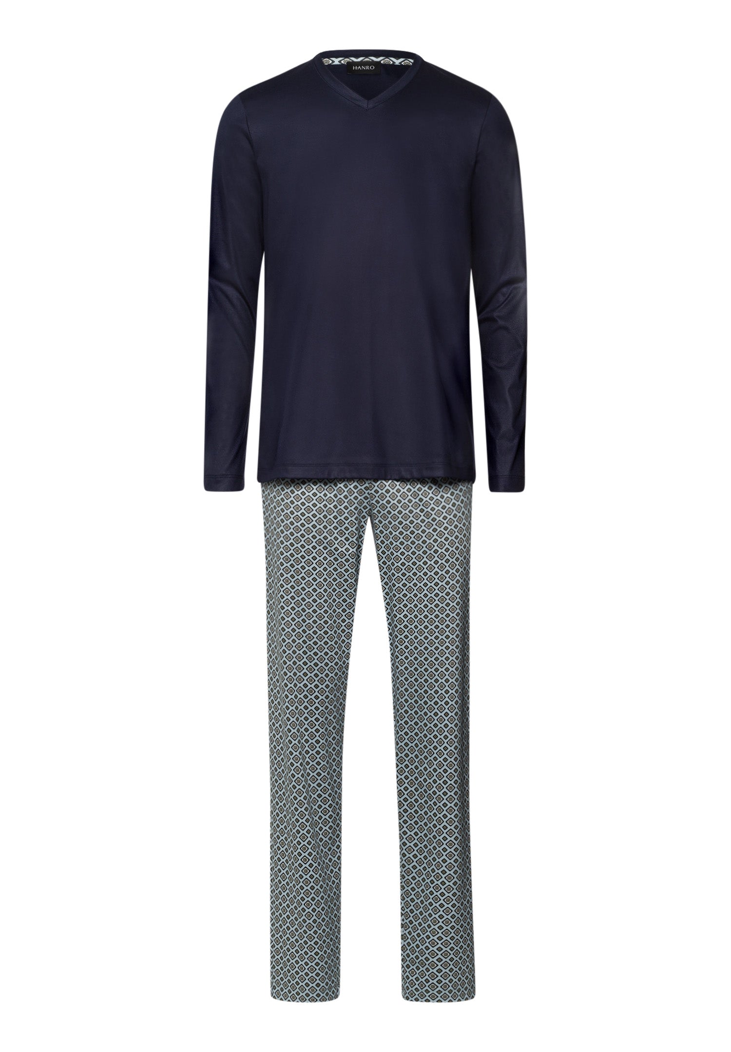 Night And Day Cotton V-Neck Pajama Set | Grey Gems Print 75462-3071